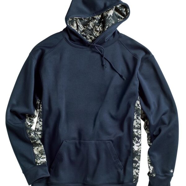Men's Digital Camo Colorblock Performance Fleece Hooded Sweatshirt Thumbnail